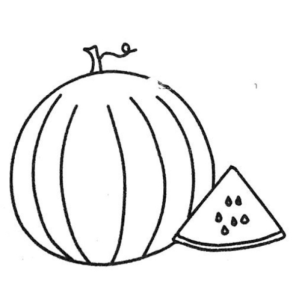 Simple watermelon drawing steps