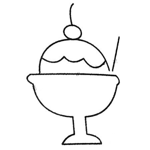 Complete collection of simple strokes of ice cream and drawing steps