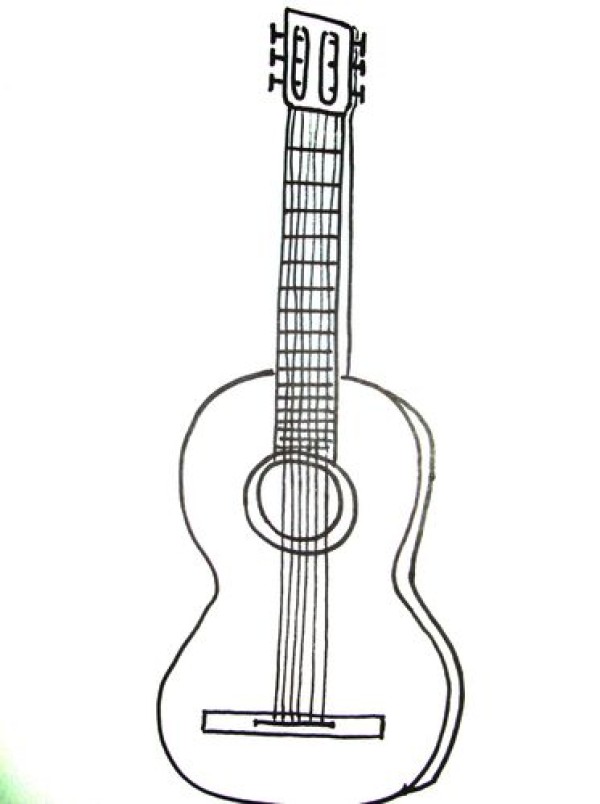 How to draw guitar with simple strokes