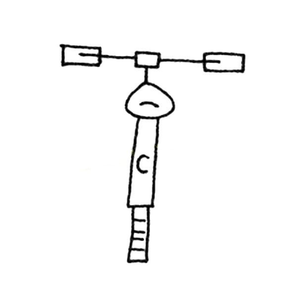 A set of simple bicycle sketch pictures