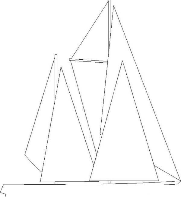 A complete collection of simple drawing pictures of small sailing boats on the sea