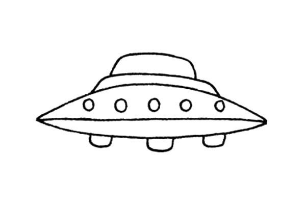 Easy to learn simple drawing of flying saucer