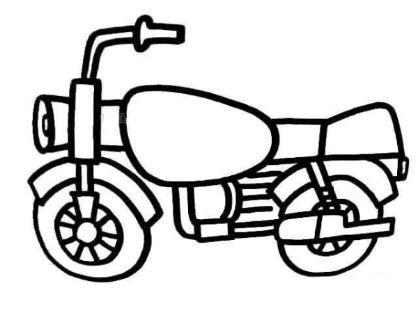 Simple strokes of elevated motorcycle