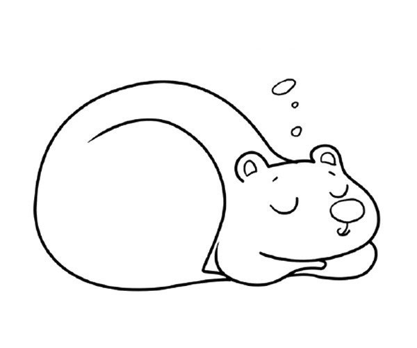 Simple drawing tutorial of sleeping big bear