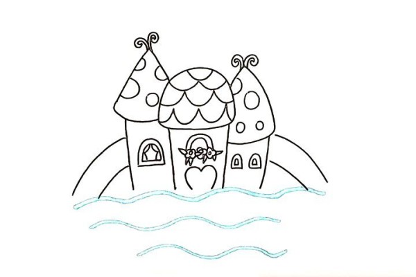 Simple drawing tutorial of sea hut