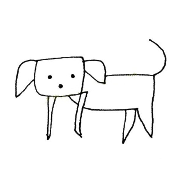 Simple line drawing puppy