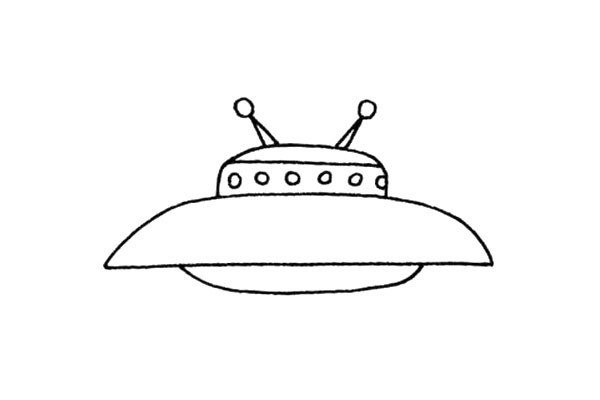 Easy to learn simple drawing of flying saucer