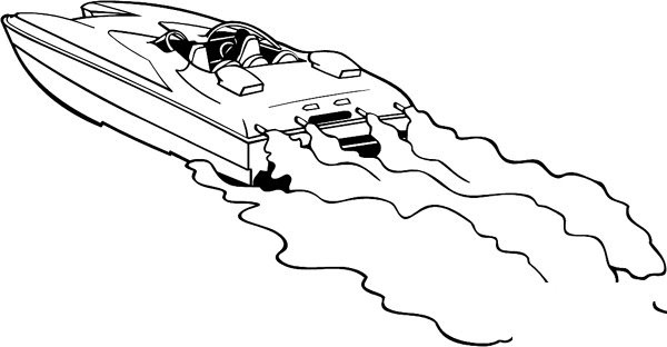 Vehicle simple drawing, speedboat simple drawing picture