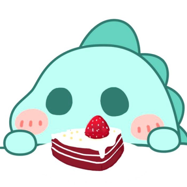 Simple drawing of Kong Luoluo eating cake