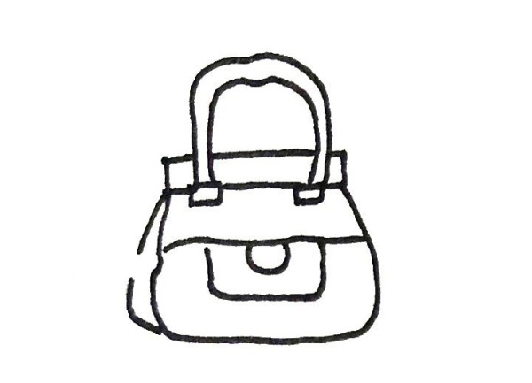 Simple drawing of womens handbag