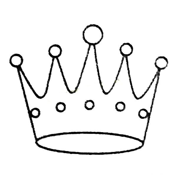 Complete collection of crown simple strokes and drawing steps