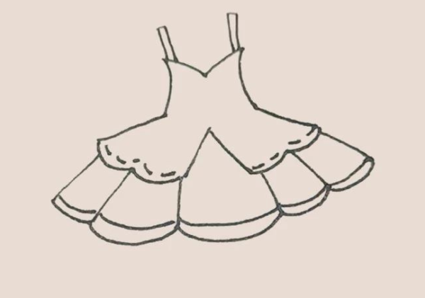 Simple drawing performance skirt