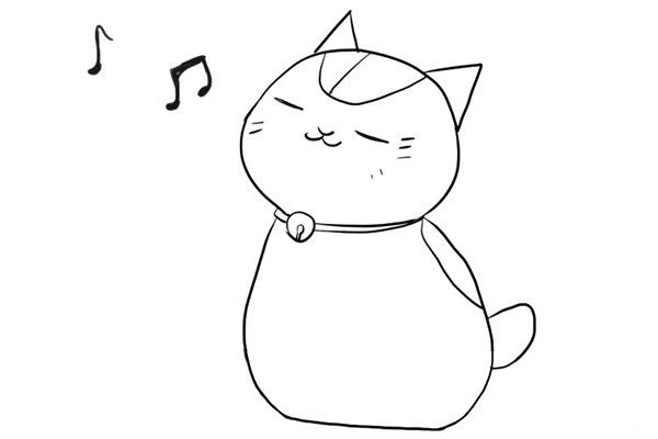 How to draw a singing kitten