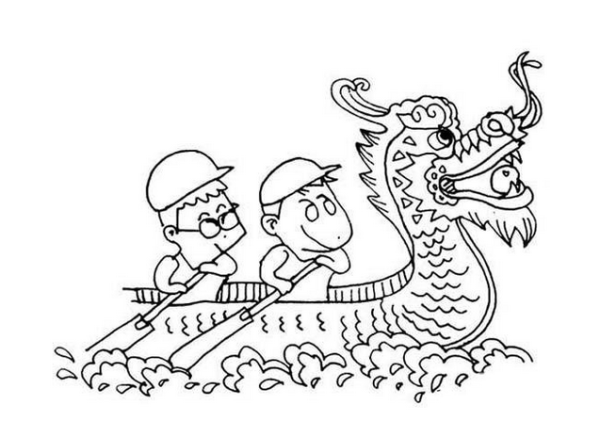 Simple drawing pictures about Dragon Boat Festival