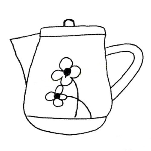 Complete collection of simple strokes of beautiful kettle