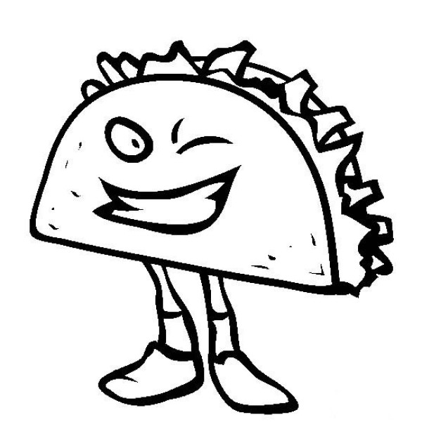 Cartoon Mexican Tortilla Roll Simple Drawing Picture