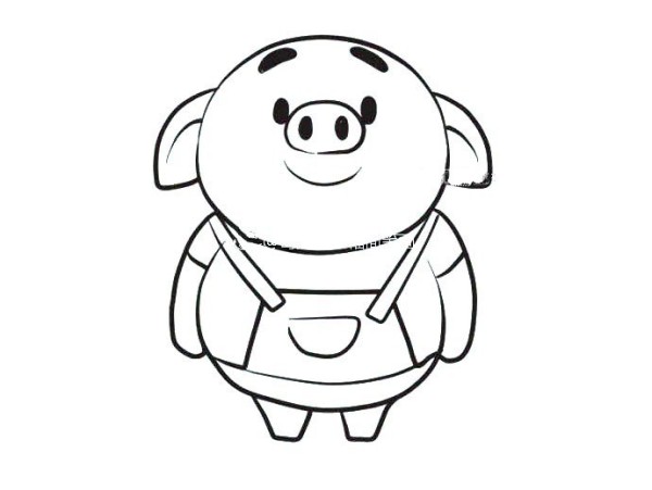 Draw a cute pig in eight steps