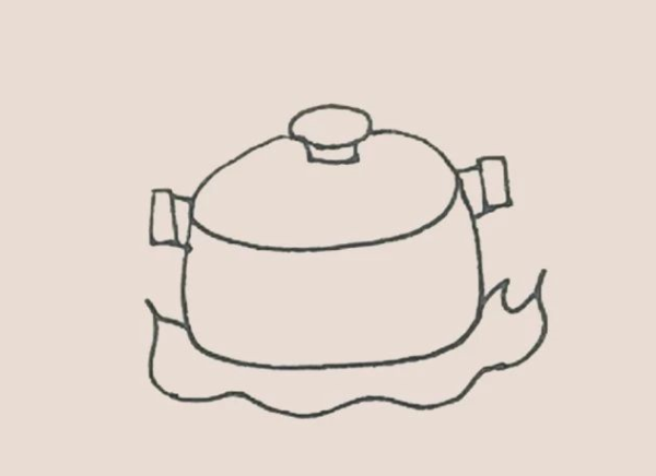 Simple drawing of cooking pot