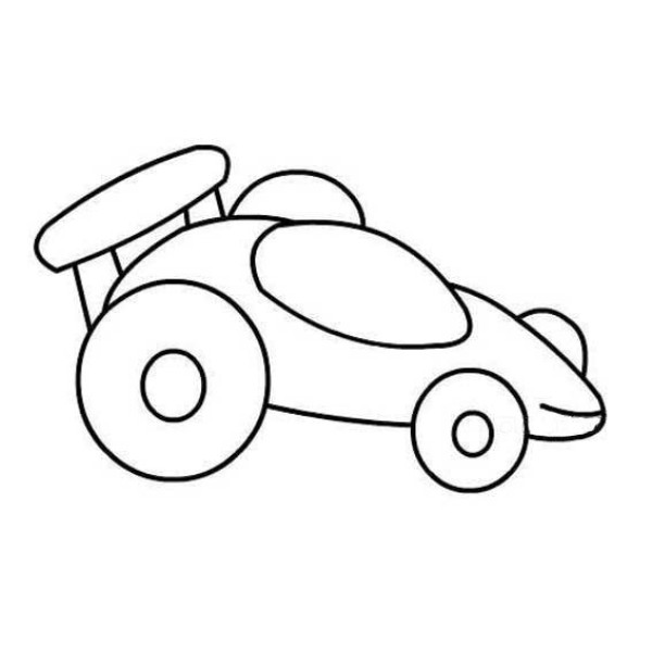 Childrens simple drawing of car, simple drawing of racing car