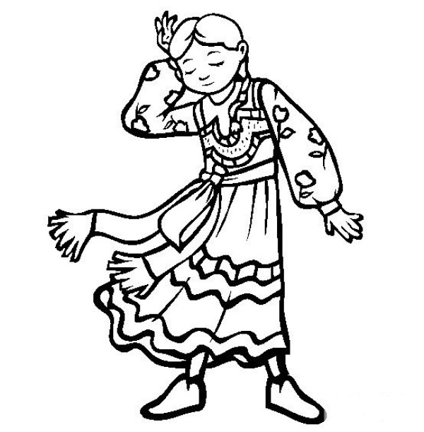 Simple drawings of national costumes of the world, simple drawings of Russian little girls