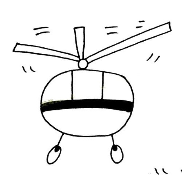 Simple drawing of flying helicopter