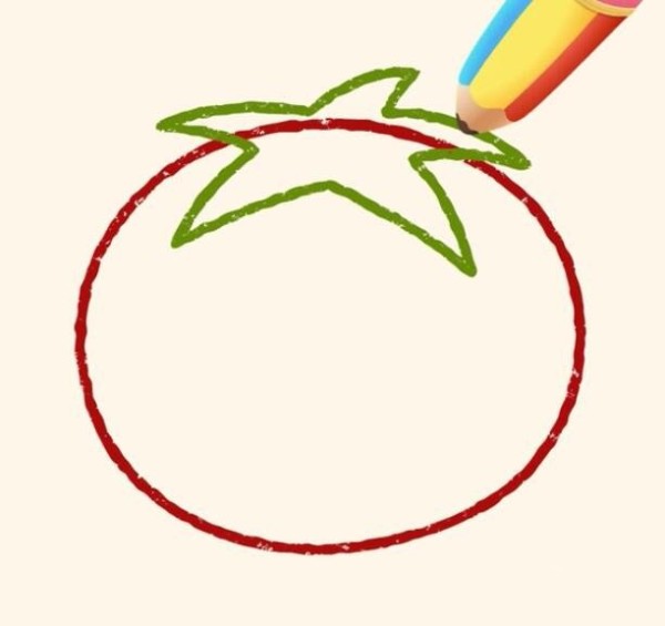 Magic simple drawing tomato