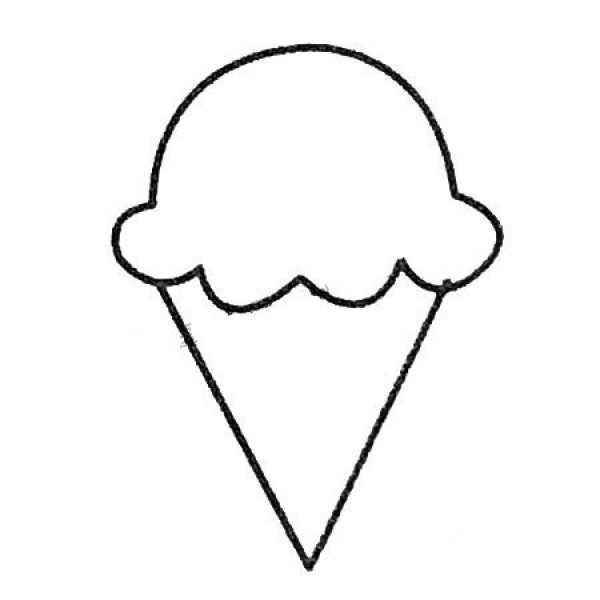 Complete collection of simple strokes of ice cream and drawing steps