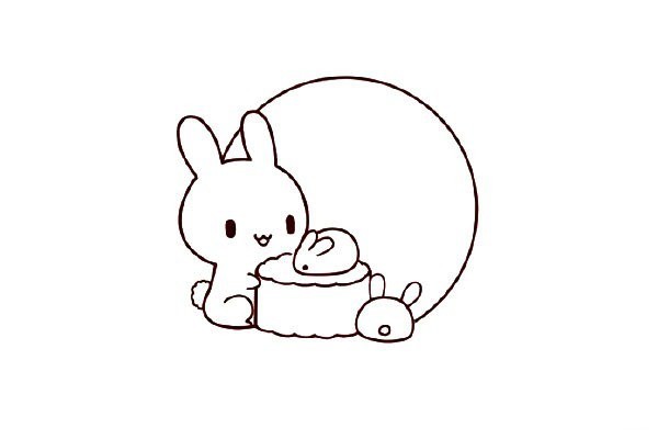 Little rabbit and moon cake