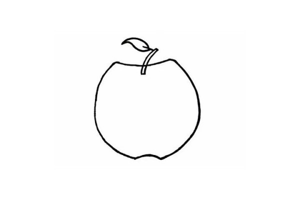 How to draw a red apple with simple strokes