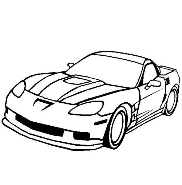 Corvette ZR1 supercar simple drawing picture