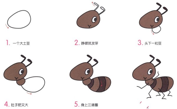 How to draw ants in simple strokes