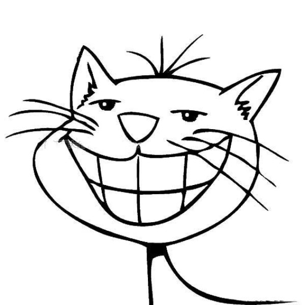 Laughing cat simple drawing picture