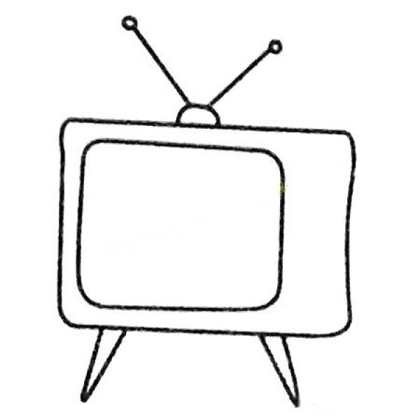 Complete collection of simple drawings of TV sets and drawing steps