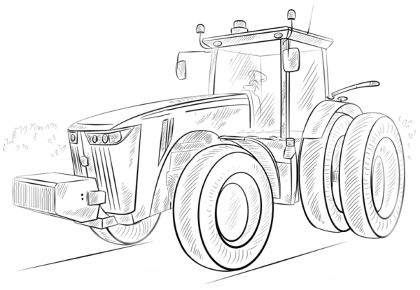 How to draw a tractor