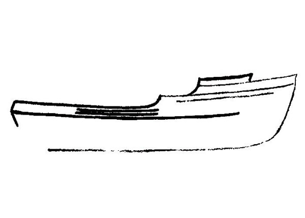 Steps to draw simple strokes of fishing boat