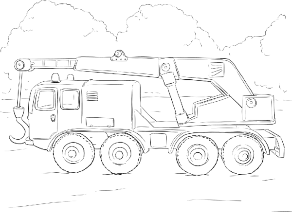 Truck crane simple strokes picture