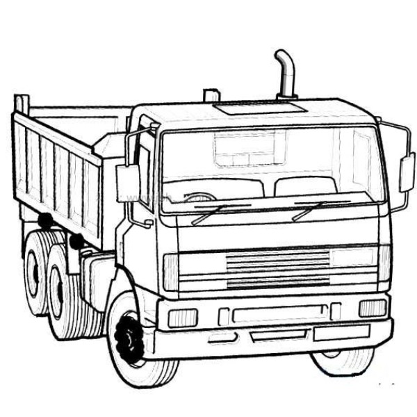 Three simple drawing pictures of engineering vehicles