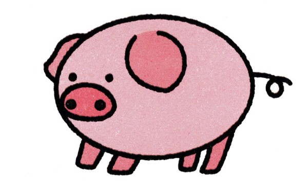 Simple drawing method of pig