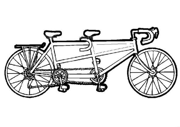 Simple drawing picture of double bicycle