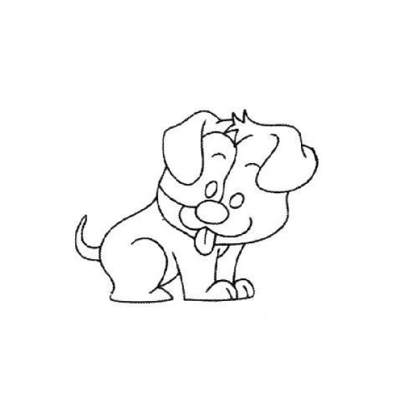 Simple steps for children to draw a puppy