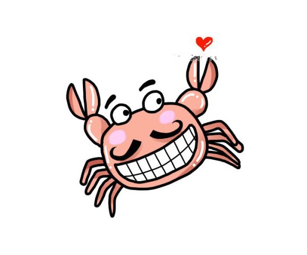 Smiling cartoon crab