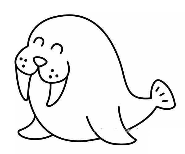 Happy seal simple strokes