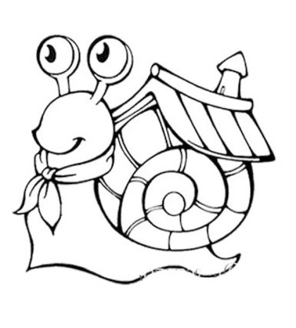 Simple drawing of snail moving