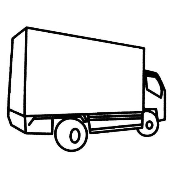 Simple drawing of high box truck