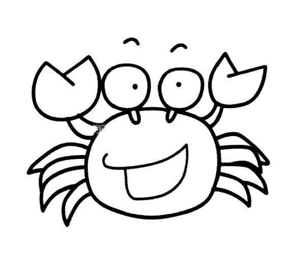 Happy crab simple drawing