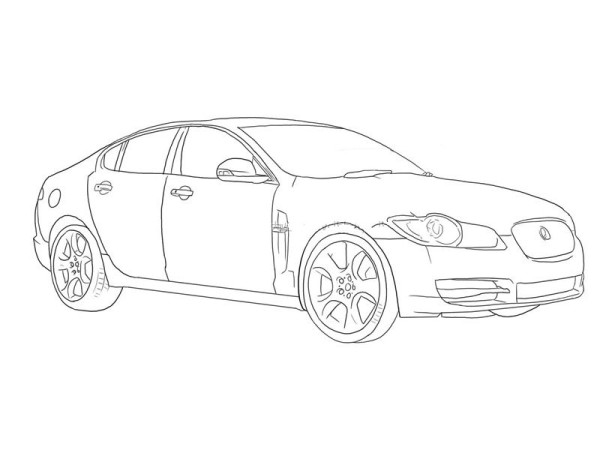 Simple drawing of ordinary car