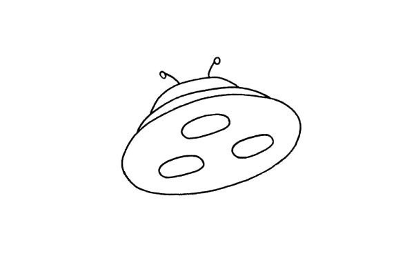 Easy to learn simple drawing of flying saucer