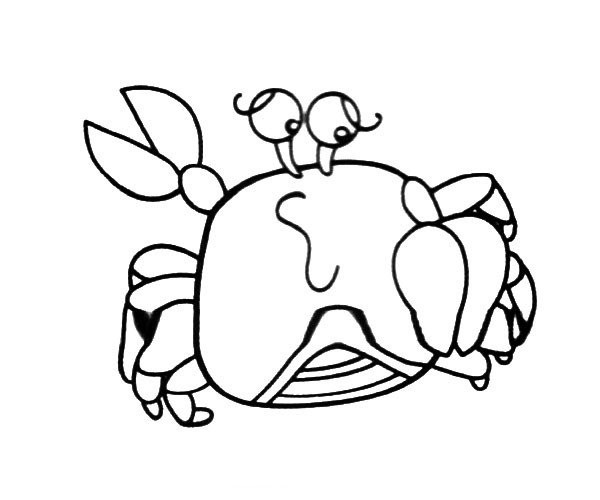 Cartoon crab with simple strokes