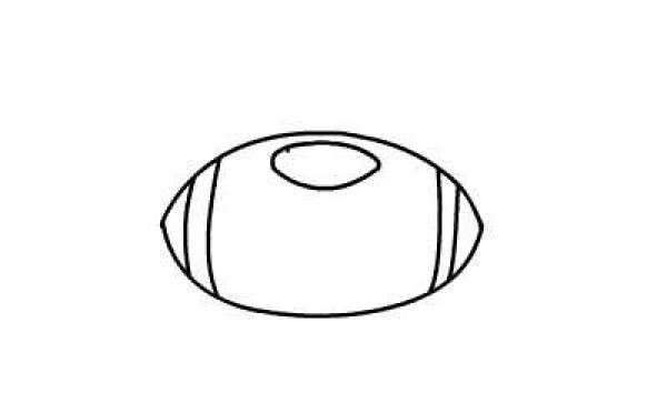 How to draw a simple rugby ball for children