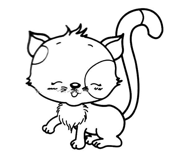 Simple drawing pictures of beautiful kittens